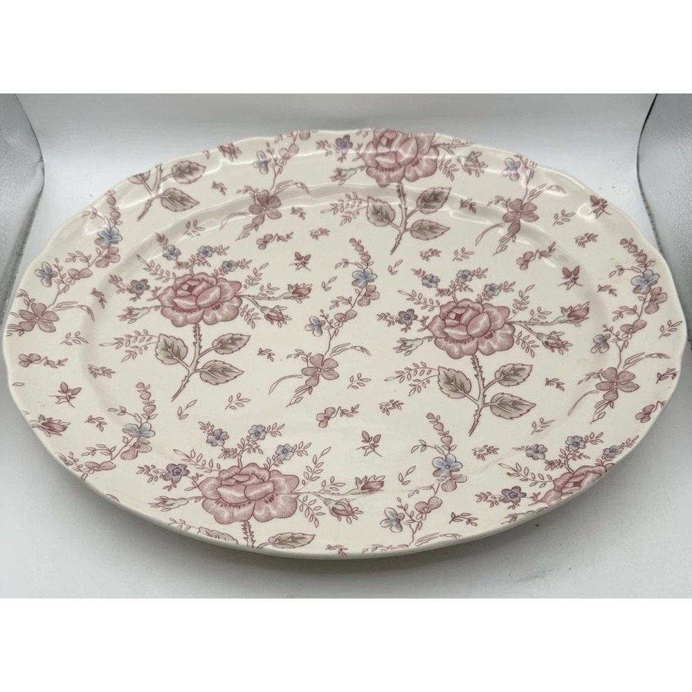 Mulberry Home Collection Royal Rose 13.75" Oval Serving Platter Floral